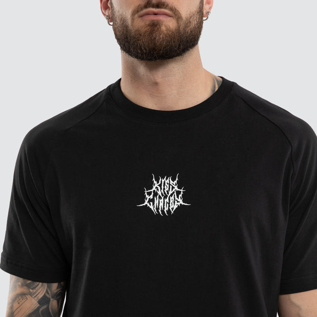 Doom Raglan Straight Hem Tee Jet Black