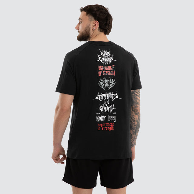 Doom Raglan Straight Hem Tee Jet Black