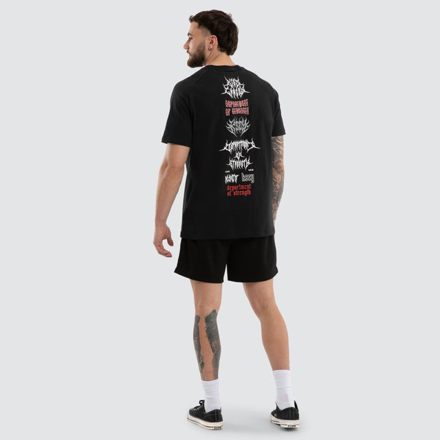 Doom Raglan Straight Hem Tee Jet Black