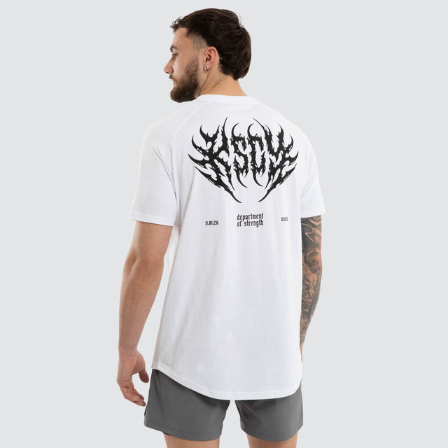 Hostile Raglan Dual Curved Tee White