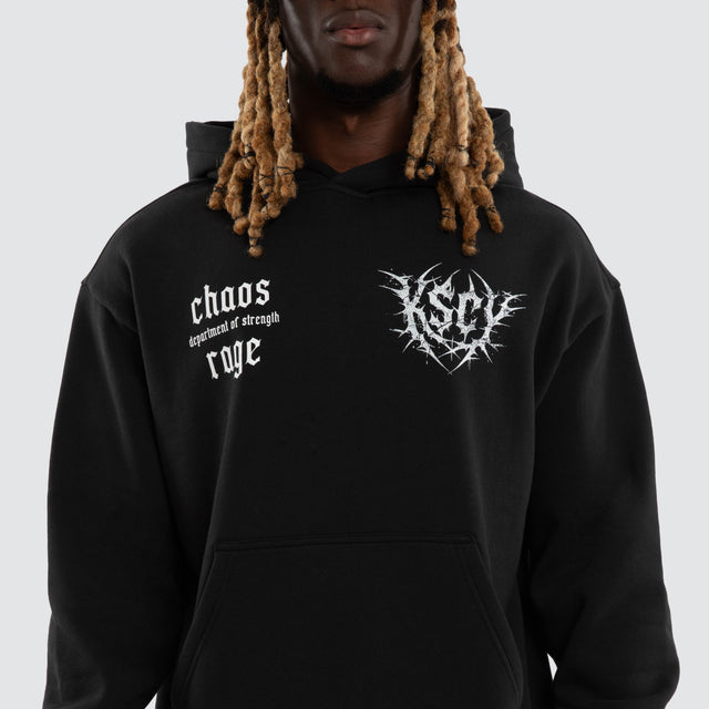 Model wears Fuel Training Relaxed Hoodie Black Hoodies Black – image 4