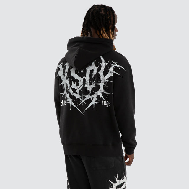 Model wears Fuel Training Relaxed Hoodie Black Hoodies Black – image 1
