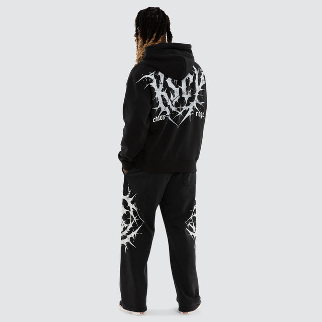Model wears Fuel Training Relaxed Hoodie Black Hoodies Black – image 5