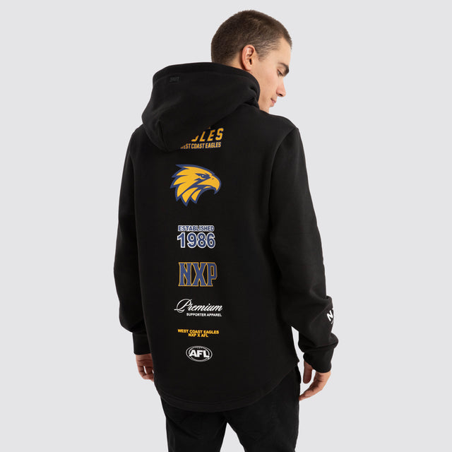 West Coast Eagles AFL Spine Hoodie Jet Black