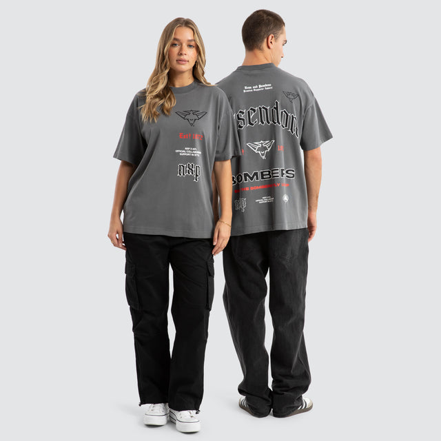 Essendon Stack Tee Pigment Charcoal