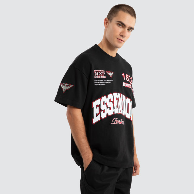 Essendon Bombers AFL Academy Tee Jet Black