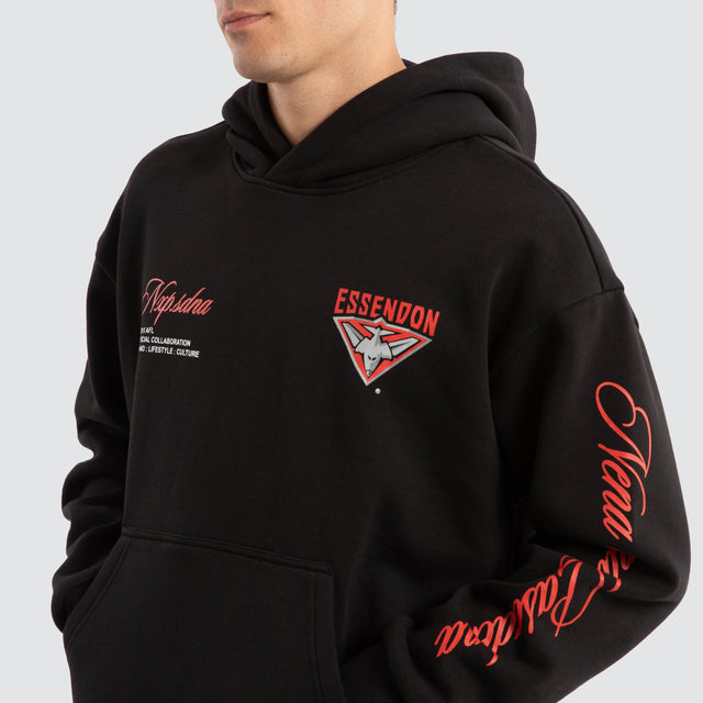 Essendon Bombers AFL Season Hoodie Jet Black