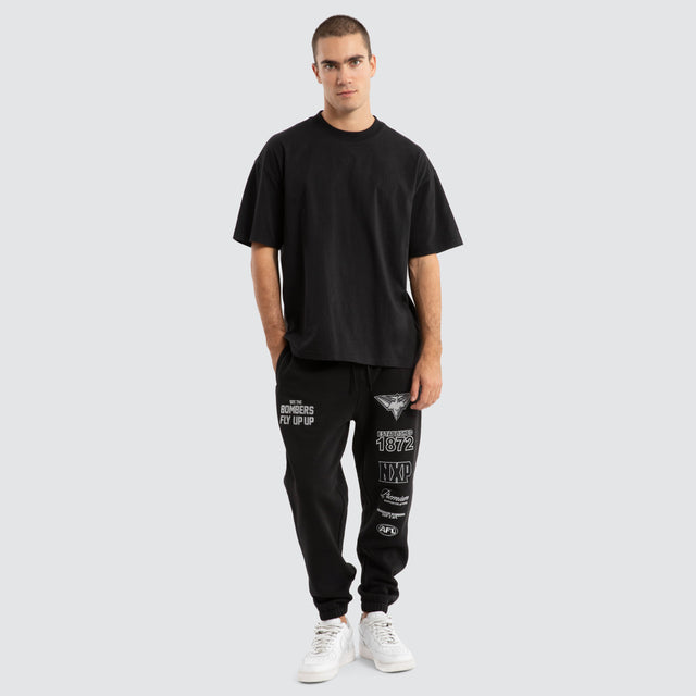 Essendon Bombers AFL Mono Trackpants Jet Black