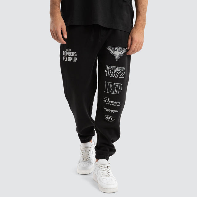 Essendon Bombers AFL Mono Trackpants Jet Black