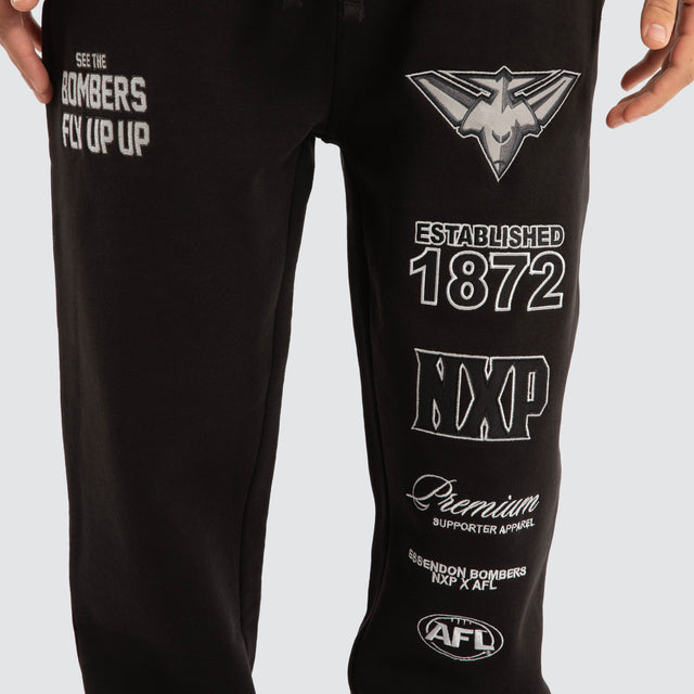 Essendon Bombers AFL Mono Trackpants Jet Black