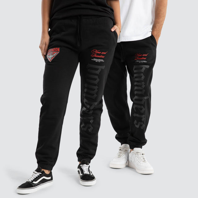 Essendon Bombers AFL Cali Trackpants Jet Black