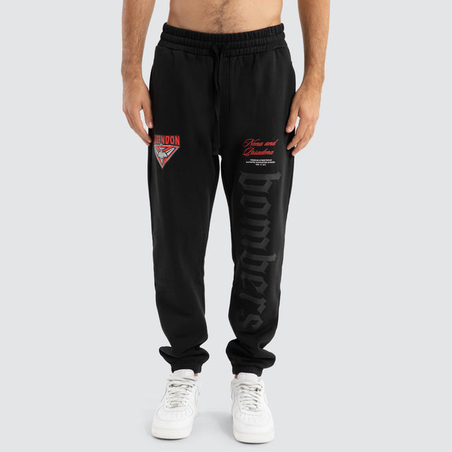 Essendon Bombers AFL Cali Trackpants Jet Black