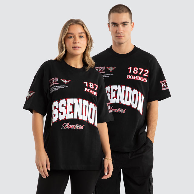 Essendon Bombers AFL Academy Tee Jet Black