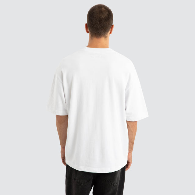 Estevan Oversized Loopback Tee Optical White