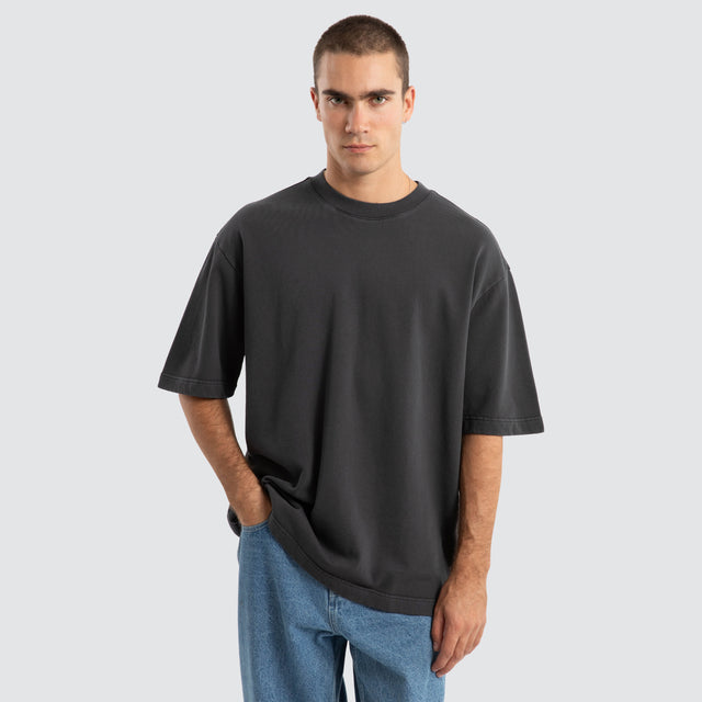 Estevan Oversized Loopback Tee Pigment Asphalt