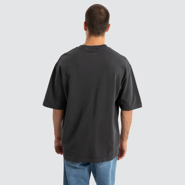 Estevan Oversized Loopback Tee Pigment Asphalt