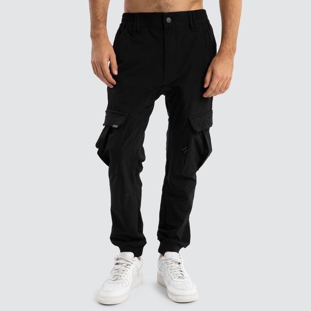 F150 Slim Nylon Cargo Jogger Black