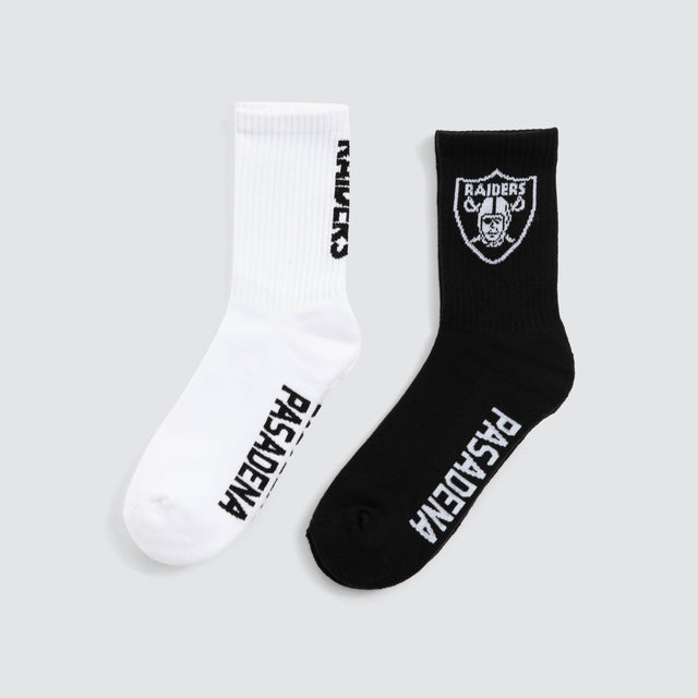 Las Vegas Raiders NFL 2 Pack Socks Jet Black/White
