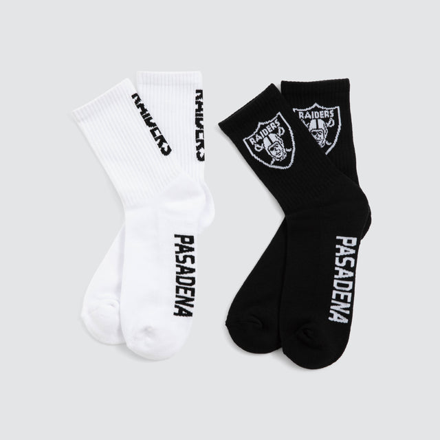 Las Vegas Raiders NFL 2 Pack Socks Jet Black/White
