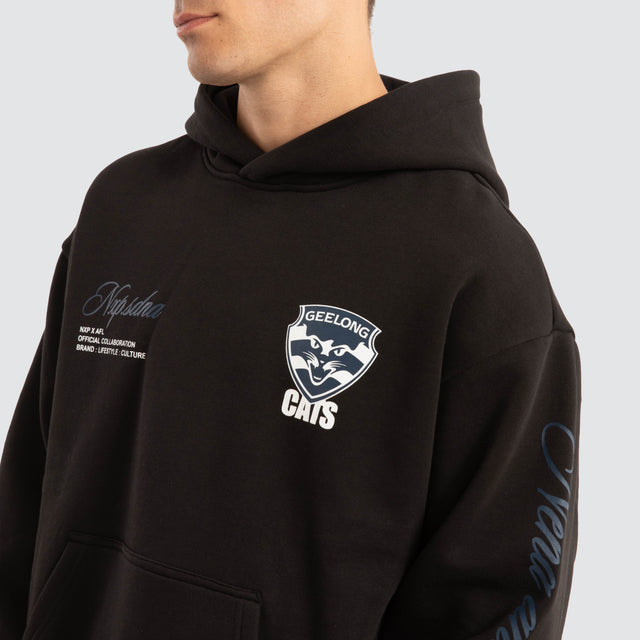 Geelong Cats AFL Season Hoodie Jet Black