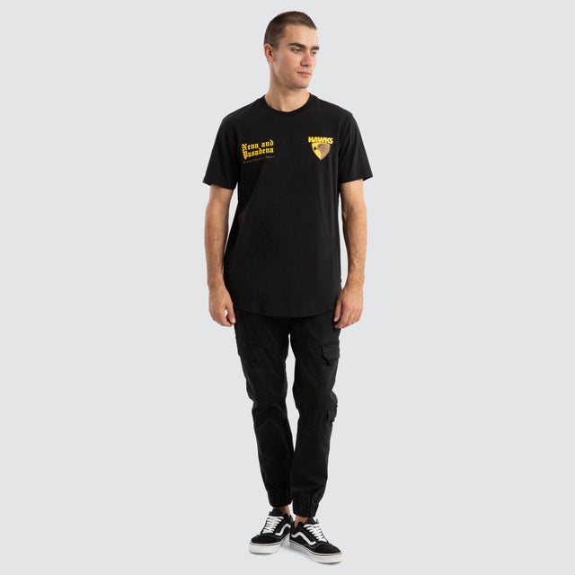 Hawthorn Hawks AFL Vert Tee Jet Black