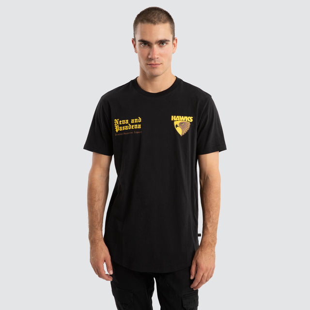 Hawthorn Hawks AFL Vert Tee Jet Black