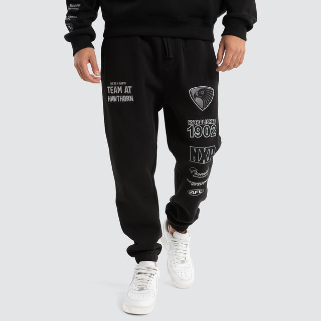 Hawthorn Hawks AFL Mono Trackpants Jet Black