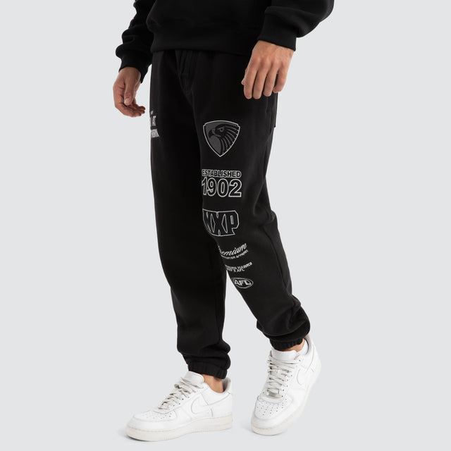 Hawthorn Hawks AFL Mono Trackpants Jet Black