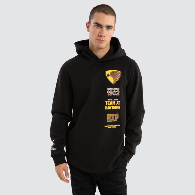 Hawthorn Hawks AFL Spine Hoodie Jet Black