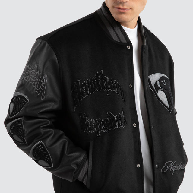 Hawthorn Hawks AFL Ace Varsity Jacket Jet Black