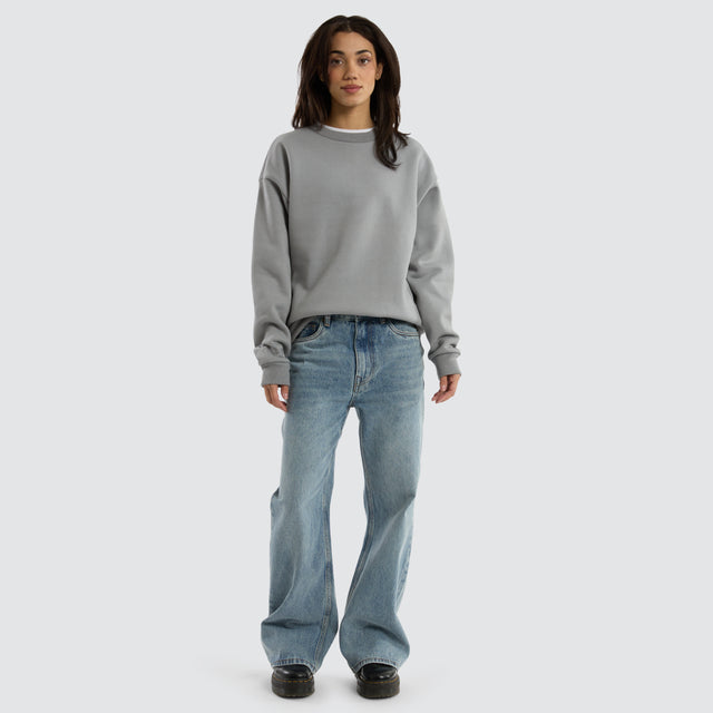 model wears Medora Relaxed Sweater Pigment Ultimate Grey Jumpers Grey - image 7