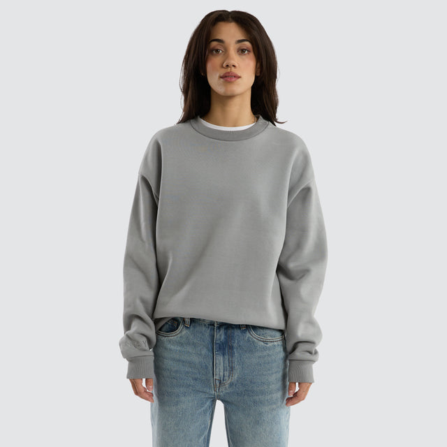 model wears Medora Relaxed Sweater Pigment Ultimate Grey Jumpers Grey - image 5
