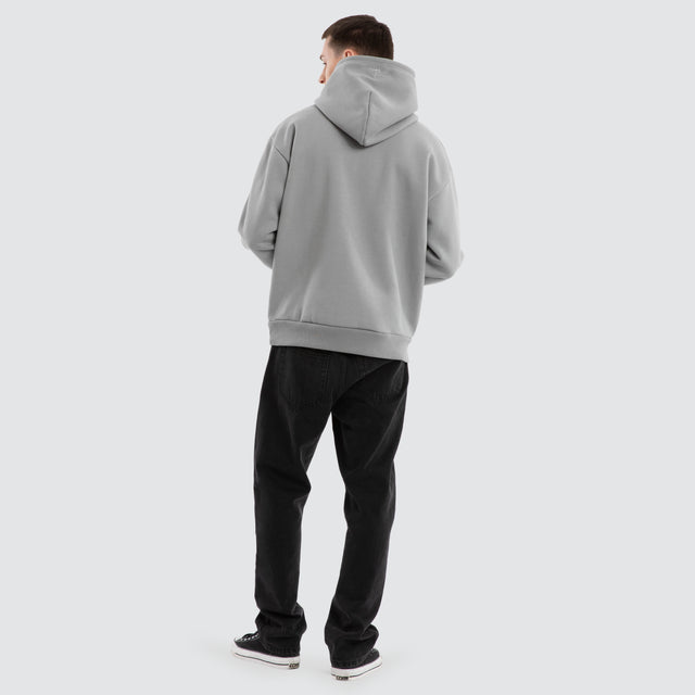 model wears Weyburn Relaxed Hoodie Pigment Ultimate Grey Hoodies Grey - image 6