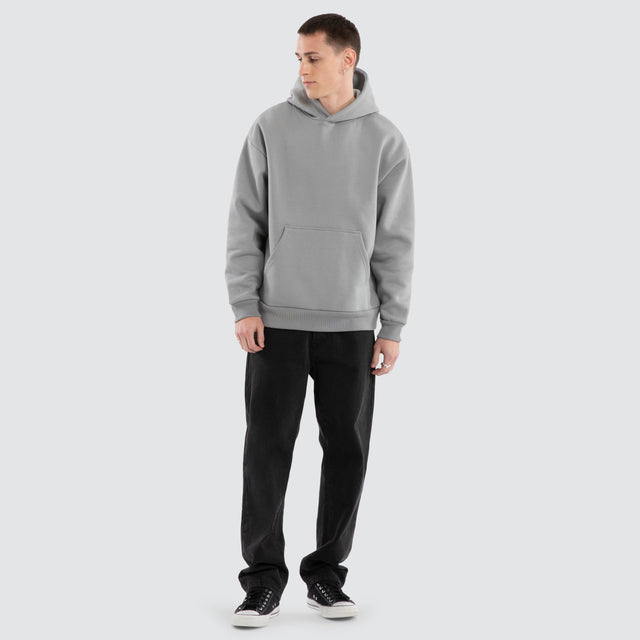 model wears Weyburn Relaxed Hoodie Pigment Ultimate Grey Hoodies Grey - image 5