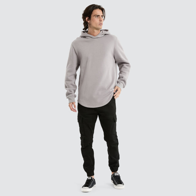 Casper Dual Curved Hoodie Gull