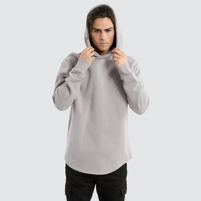 Casper Dual Curved Hoodie Gull