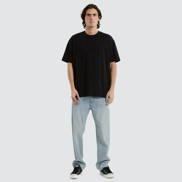 model wears Brooks Heavy Box Fit Tee Jet Black T-Shirts Black - image 7