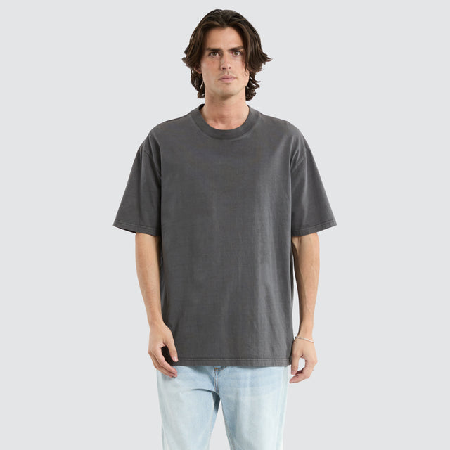 Brooks Heavy Box Fit Tee Pigment Asphalt