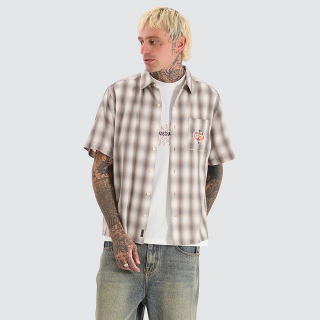 Titan Skate Shirt Iron White Check