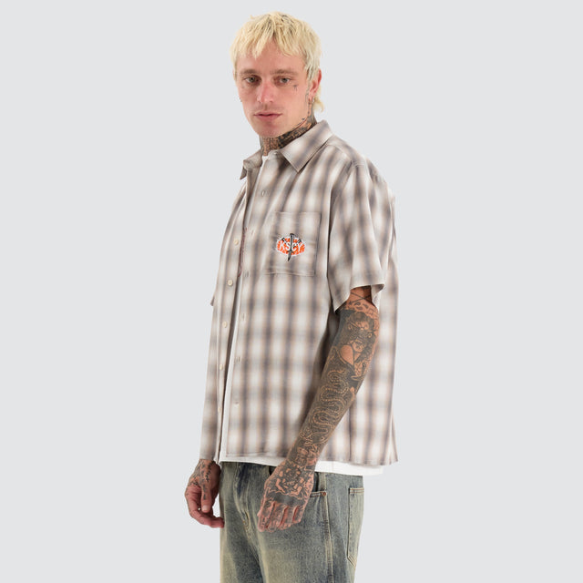 Titan Skate Shirt Iron White Check