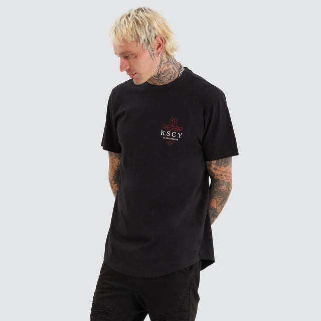 Focused Dual Curved Tee Jet Black