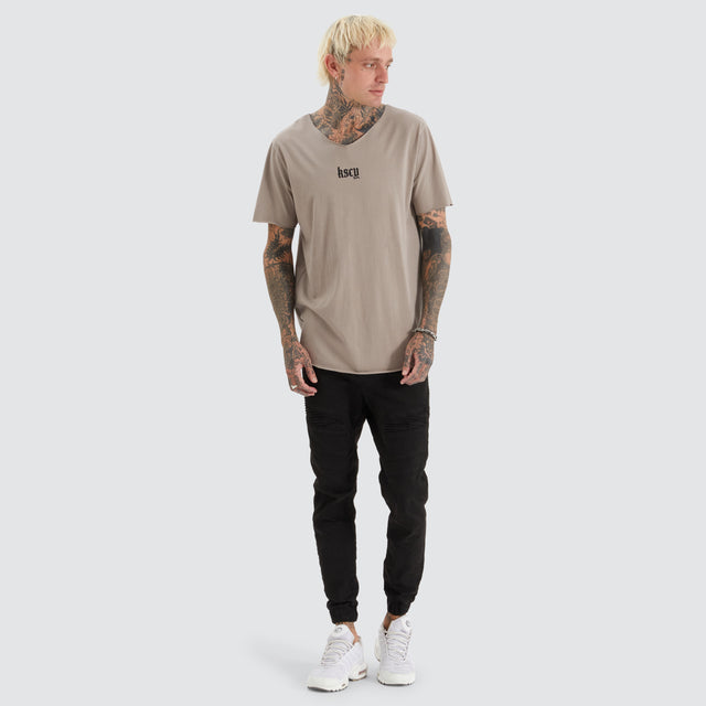 Silent Raw V-Neck Tee Cinder