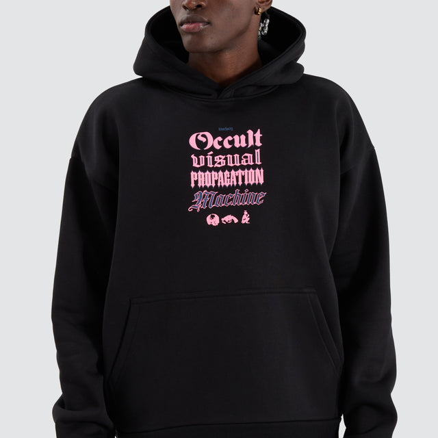 Occult Oversized Hoodie Jet Black