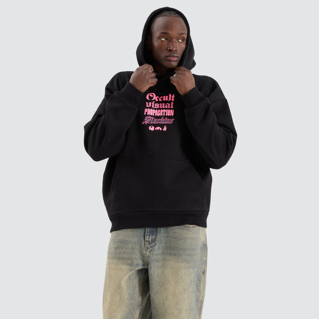 Occult Oversized Hoodie Jet Black