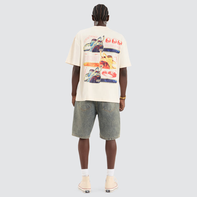 model wears Blood Street Tee Tofu T-Shirts Cream - image 3