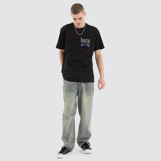 Entangled Relaxed Tee Jet Black