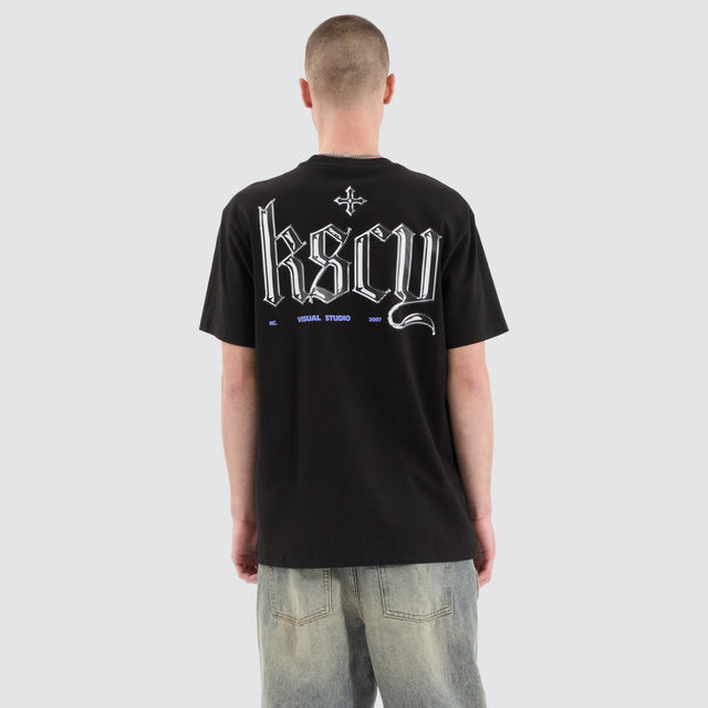 Entangled Relaxed Tee Jet Black