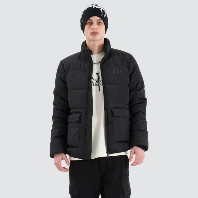 Solitary Puffer Jacket Jet Black