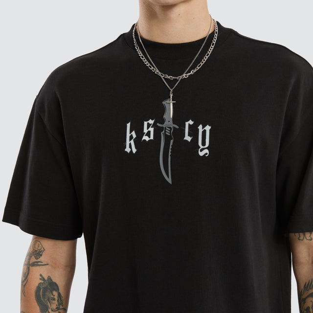 model wears Rambo Street Tee Jet Black T-Shirts Black - image 5