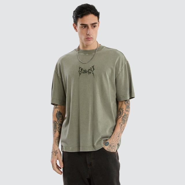 Fangs Street Tee Mineral Dusty Olive